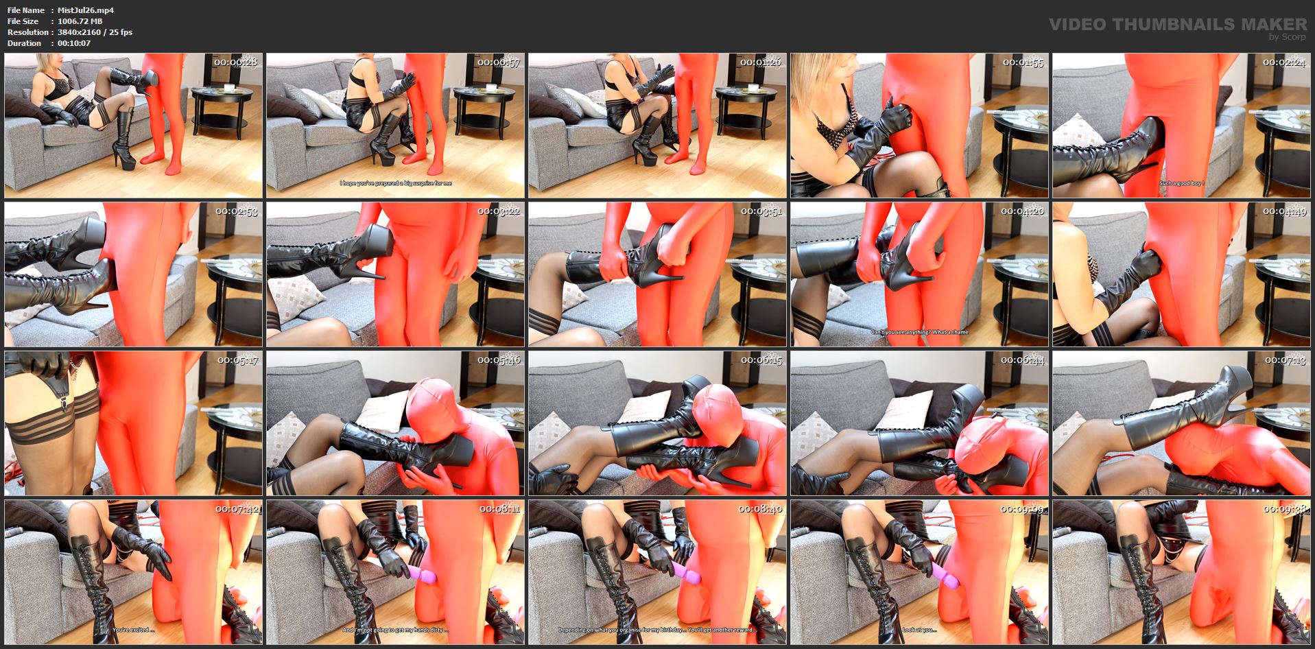 Mistress Julia In Scene: Boots Worshipping and Ruined Orgasm for My Spandex Slave - MAITRESSE-JULIA - FULL HD/2160p/MP4