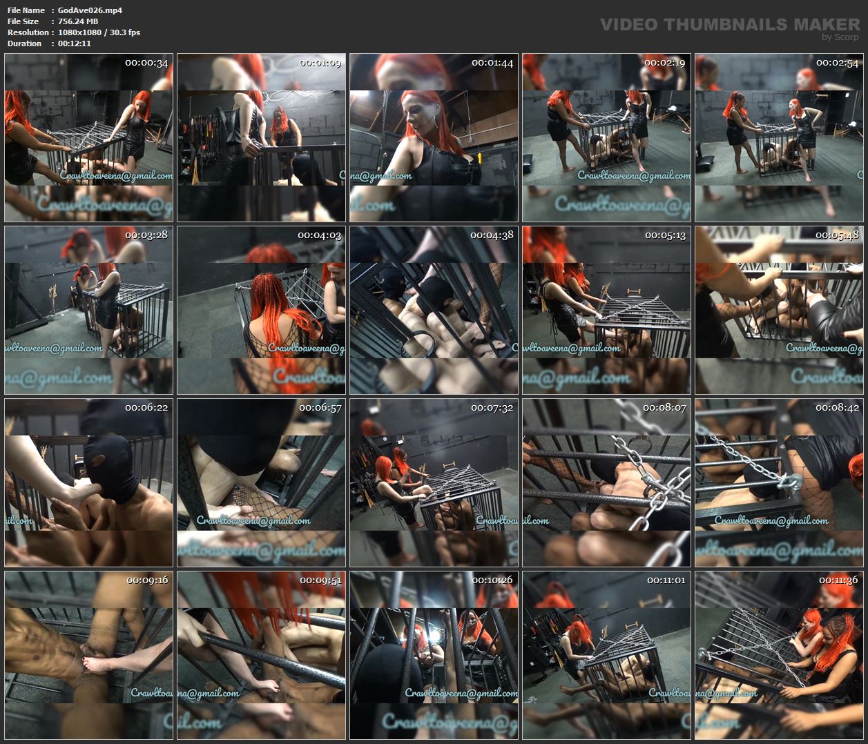 Goddess Aveena In Scene: Caged Boys - CRAWLTOAVEENA - FULL HD/1080p/MP4