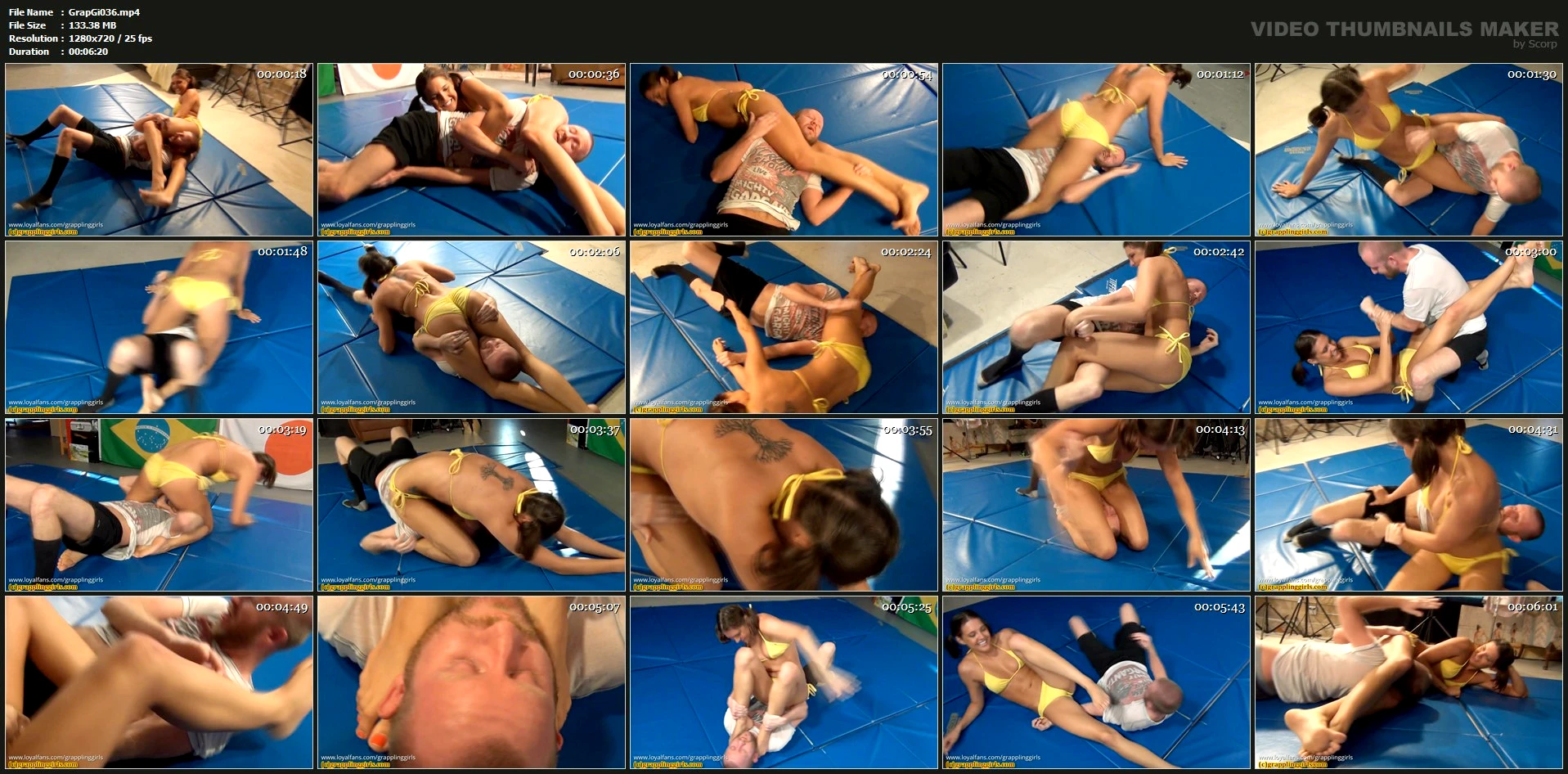 Cherry Poppins Uses Her Long Legs To Scissor And Crush Greg - GRAPPLINGGIRLS - MP4