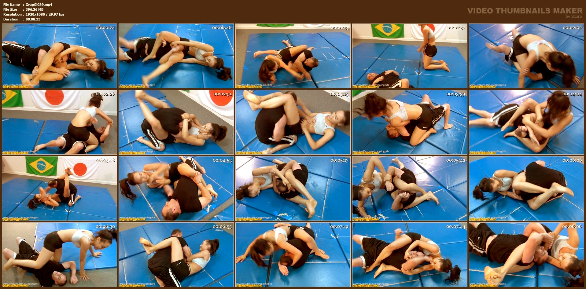 Competitive Match Between Breathtaking 5'10" Tall Nixie Vs Her Stepfather - GRAPPLINGGIRLS - MP4