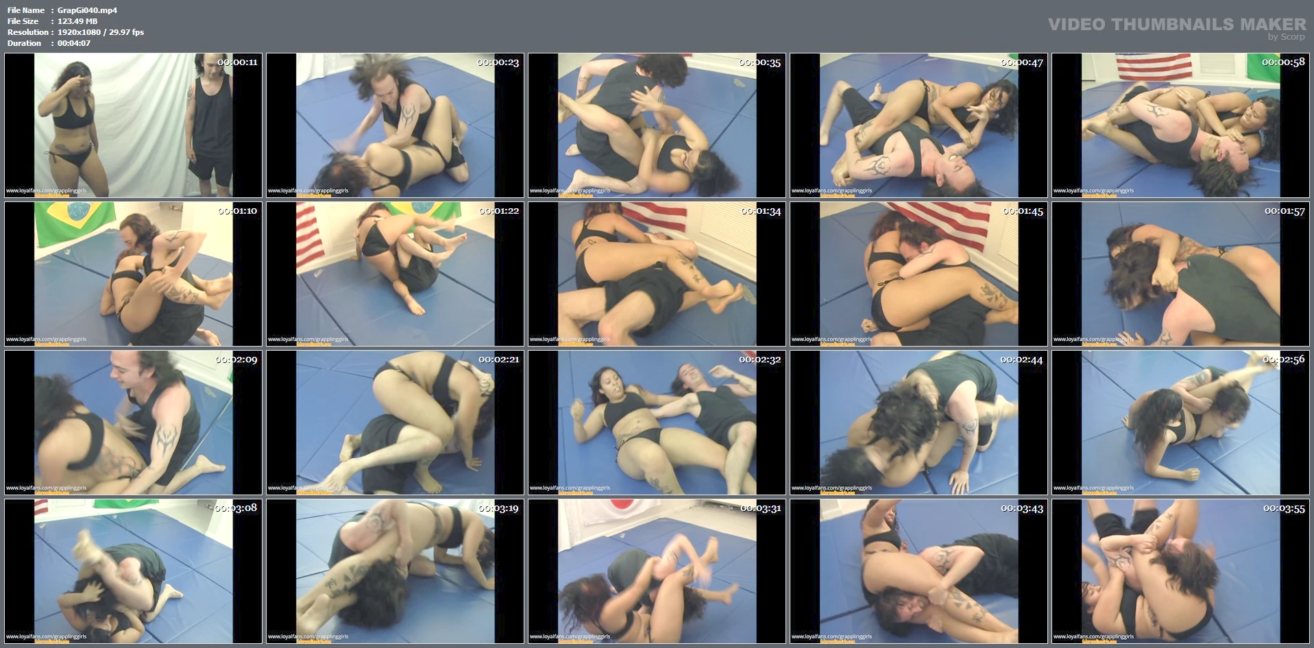 Curvy, Thick Legged Mandii Dominates This Match With Her Scissors Against Much Taller Scott - GRAPPLINGGIRLS - MP4