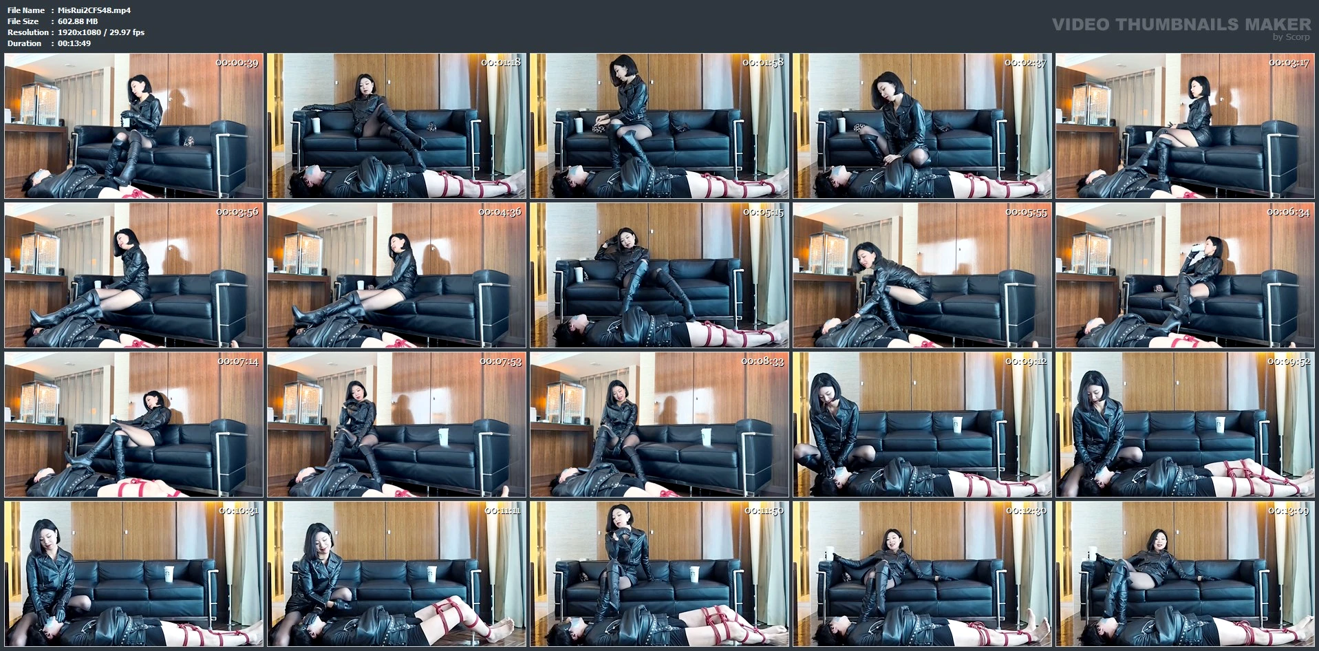 Wrapped In Leather Part1 Straitjacket Breath Play And Heel Pressure On Nipples - MISTRESS RUIKO - MP4